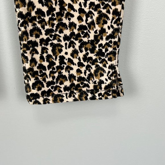 Rebecca Taylor Leopard Print Velvet High Waist Skinny Ankle Pants size 2 - Picture 5 of 12